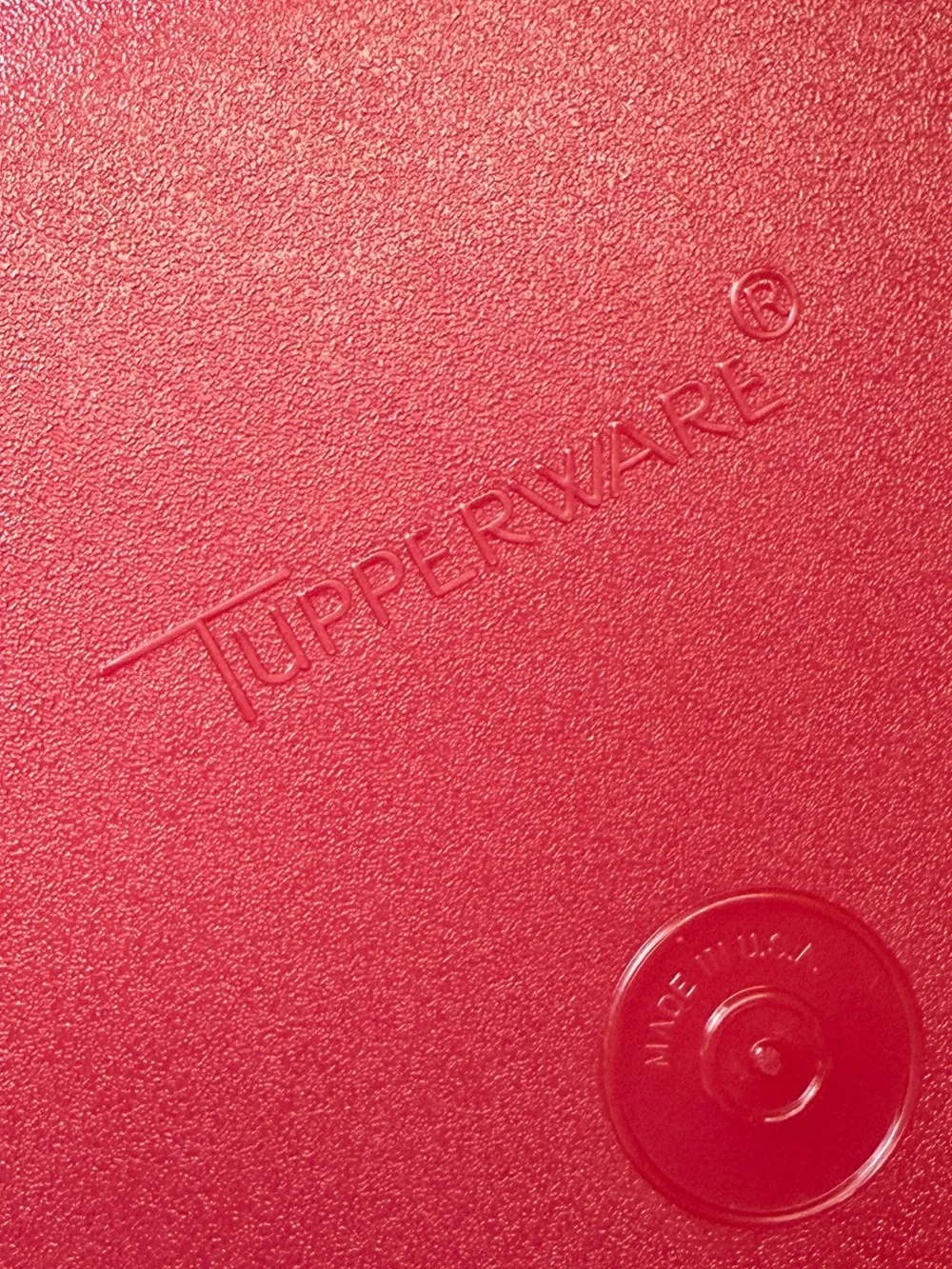Tupperware red textured